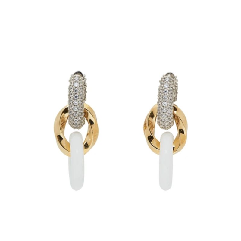 Bottega Veneta Crystal-Embellished Chain Earrings 429$